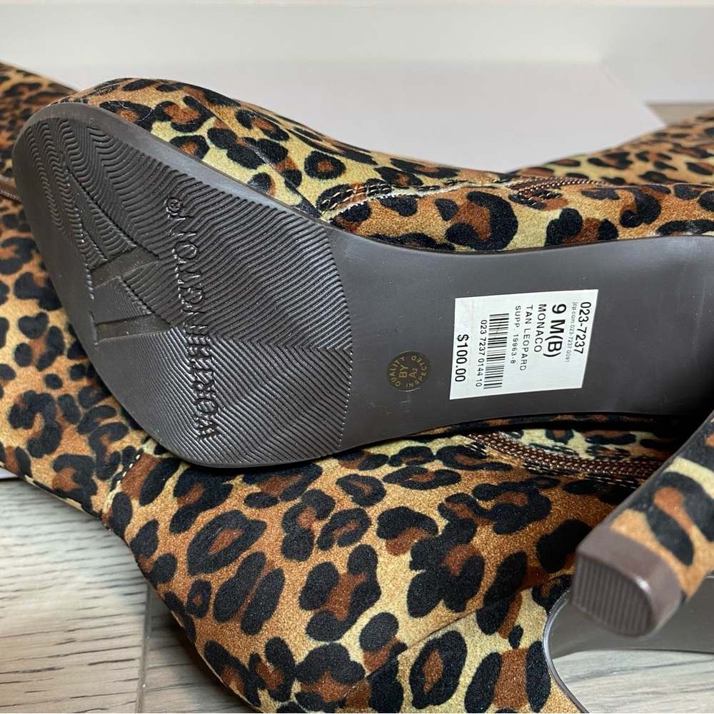 New Worthington Leopard Print High Heeled Boots Women’s Size 9 Tall Zip Up NWOB - Picture 7 of 10